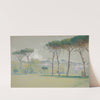 Castel Fusano; Landscape – vast lawn and trees by Edwin Austin Abbey