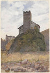 Castel Novale tower and view of Castel Runcolo in Bolzano (1906)