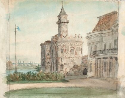 Castle and palace in Radziejowice (1854)