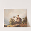 Castle in stormy landscape by Carl Hilgers