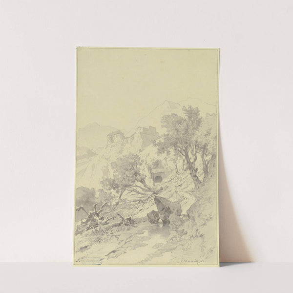 Castle in the mountains by Karl Friedrich Harveng