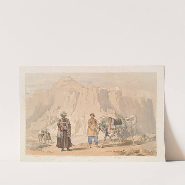 Castle of Zohauk-i-Maran; the British commandant of Shah Shoojau’s second Janbaz cavalry, and Affghan troopers of the corps (1843) by James Atkinson