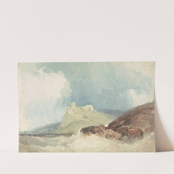 Castle on a Cliff with Stormy Sea by William Callow