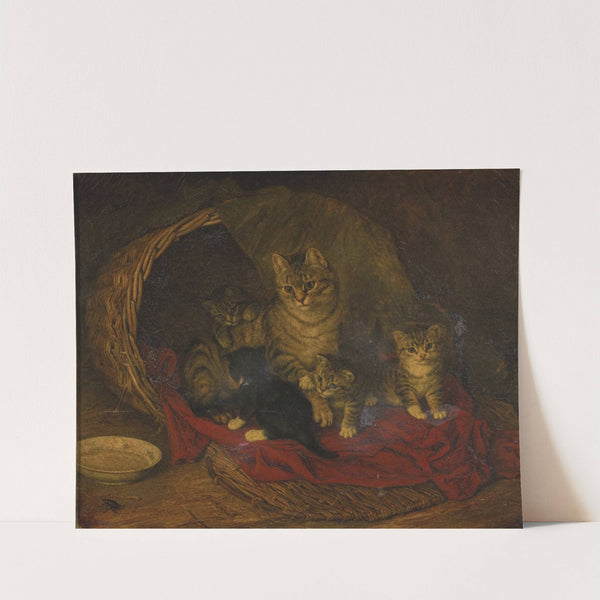 Cat and Kittens by Frank Paton