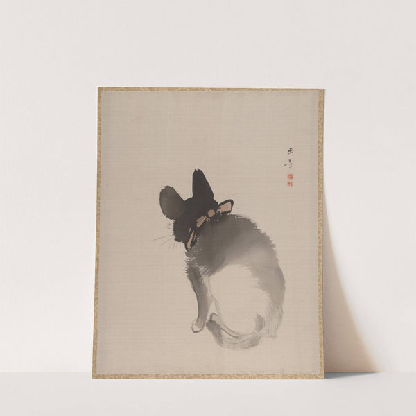 Cat Seen from Behind (ca. 1887–92) by Kawabata Gyokushō