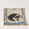 Cat sleeping on an armchair by Sei Koyanagui