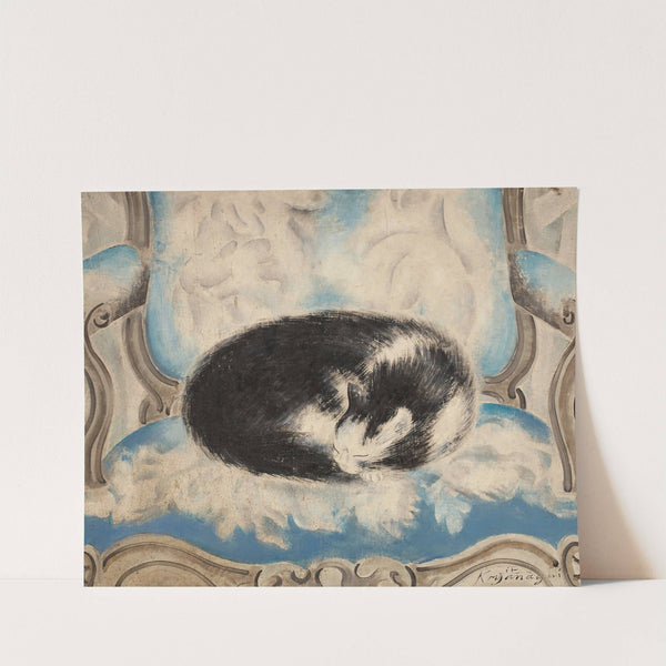Cat sleeping on an armchair by Sei Koyanagui
