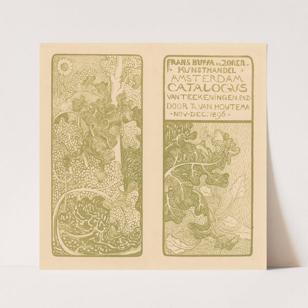 Catalogusomslag met bladeren en bloemen by Theo van Hoytema