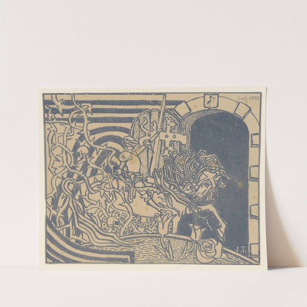 Catalogusomslag met ridder te paard by Jan Toorop