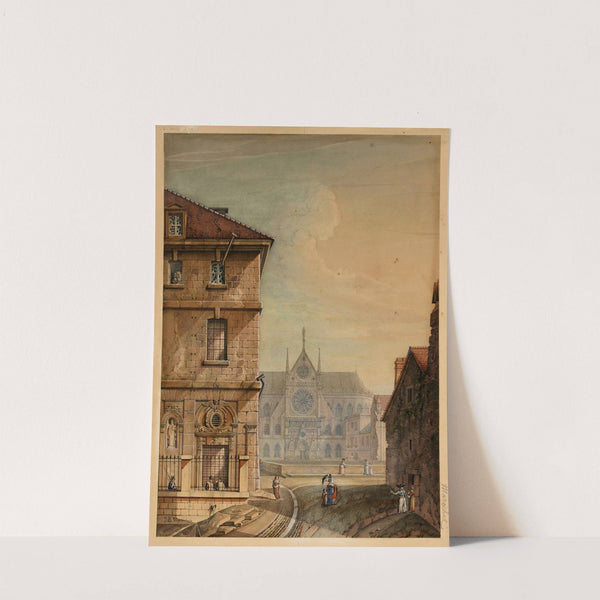 Cathédrale Notre-Dame de Paris et le vieil Hôtel-Dieu by Jean Baptiste Maréchal