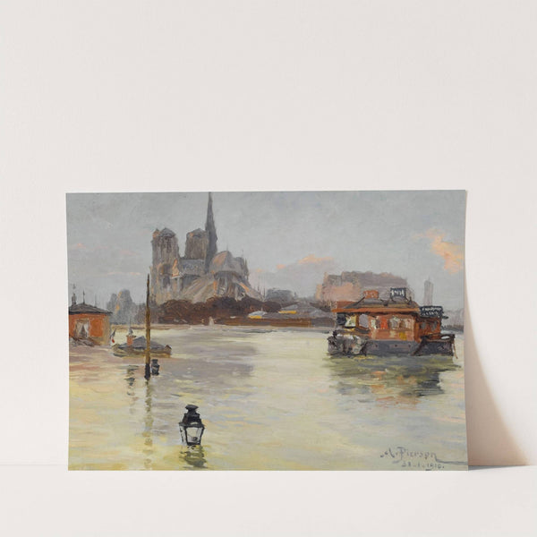 Cathédrale Notre-Dame, vue du quai de la Tournelle, 30 janvier 1910, inondations de 1910, 4ème et 5ème arrondissements. by Albert Leopold Pierson