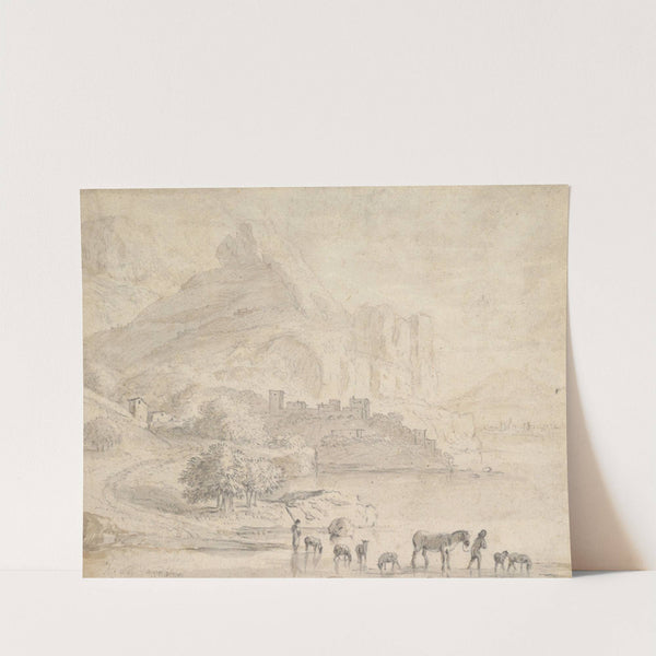 Cattle and Shepherds in a Southern Mountainous Landscape by Karel Dujardin