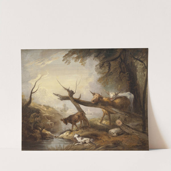 Cattle by a Stream by Elias Martin