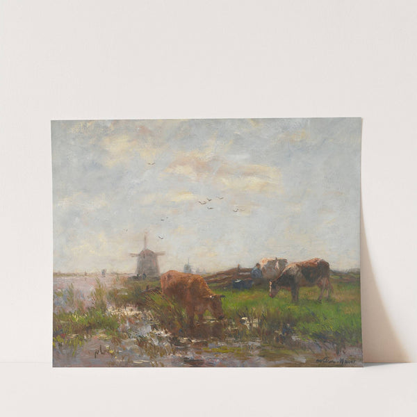 Cattle Grazing at the Water's Edge by Willem Maris