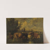 Cattle in a field by Émile van Marcke