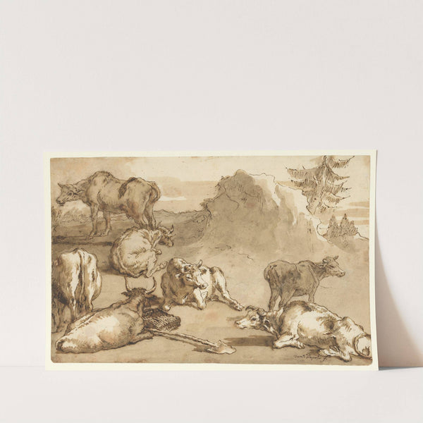 Cattle in a Landscape (mid-18th–early 19th century) by Giovanni Domenico Tiepolo