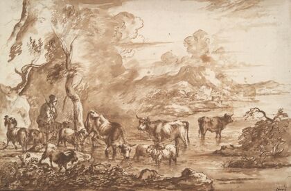 Cattle in a watering place