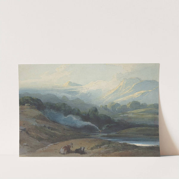 Cattle Resting in a Mountainous Landscape by George Chinnery