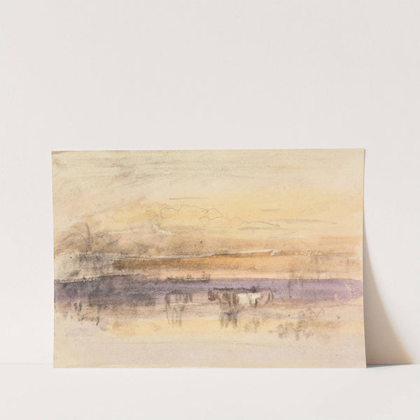 Cattle Watering at Sunset by John Varley