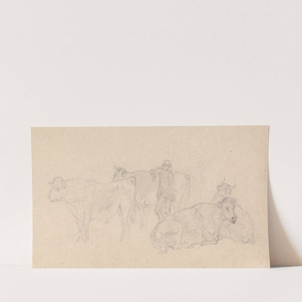 Cattle with a Farmer in their midst by Sawrey Gilpin