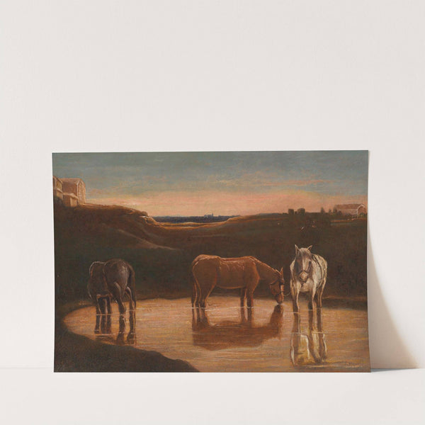 Cavalli al guado by Giovanni Segantini