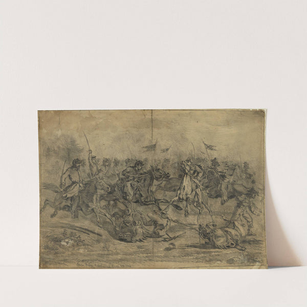 Cavalry charge near Brandy Station, Va. by Edwin Forbes