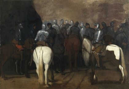 Cavalry in a nocturnal landscape