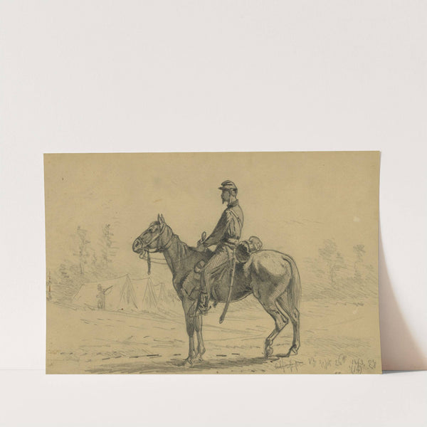 Cavalry orderly waiting for orders by Edwin Forbes