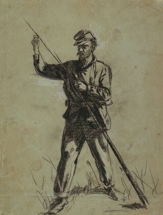 Cavalry Soldier Loading a Rifle