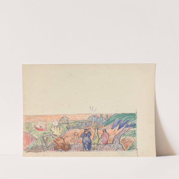 Cave of the Golden Calf; Study for Mural, Gentleman in Foreground by Spencer Frederick Gore