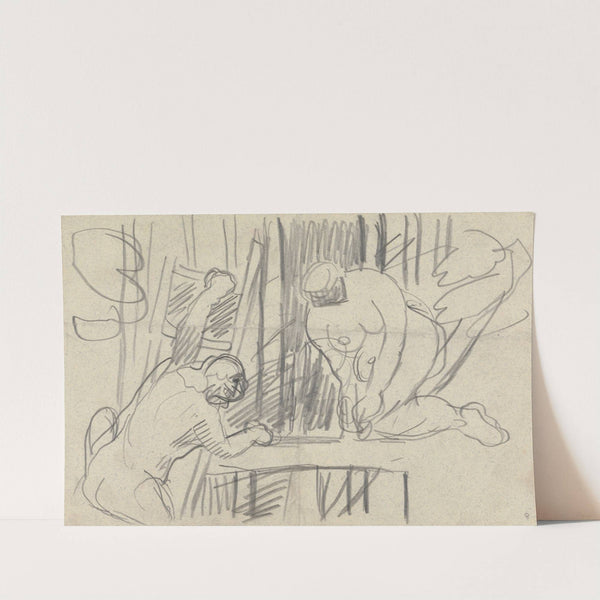 Cave of the Golden Calf; Study of a Tree House with Primitive People by Spencer Frederick Gore