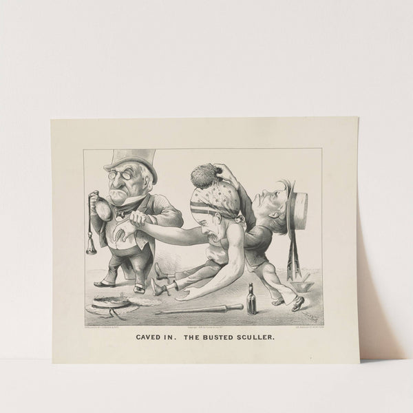 Caved in; The busted sculler (1876) by Currier & Ives.