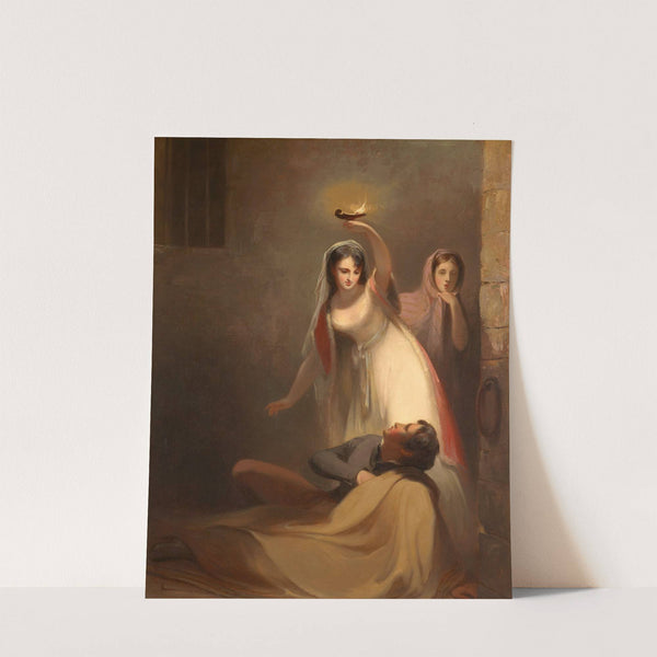 Cecelia Howard and Katherine Plowden arousing the prisoner Edward Griffith from his slumber by Thomas Sully