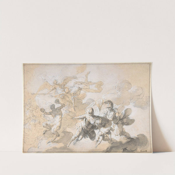 Ceiling Decoration with Mars, Minerva, and a Dancing Satyr by Giovanni Domenico Ferretti
