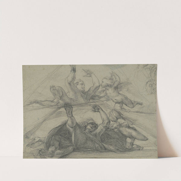 Ceiling Studies of a Prophet and a Putto Seen from Below by Giulio Cesare Procaccini