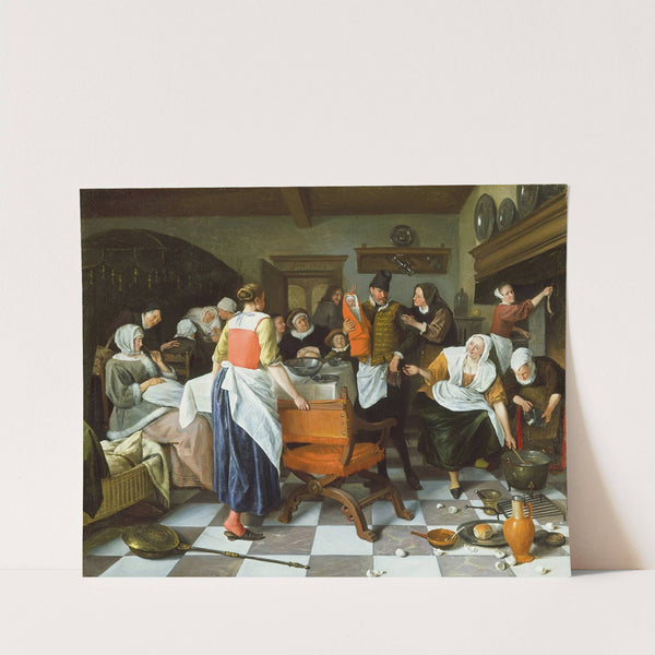 Celebrating the Birth by Jan Steen