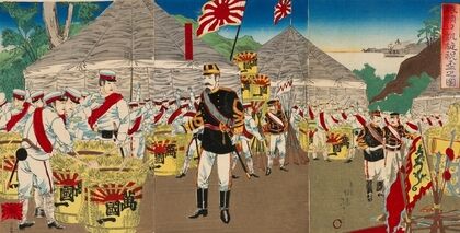 Celebratory Sake Served to Mark the Triumphal Entrance into Port Arthur