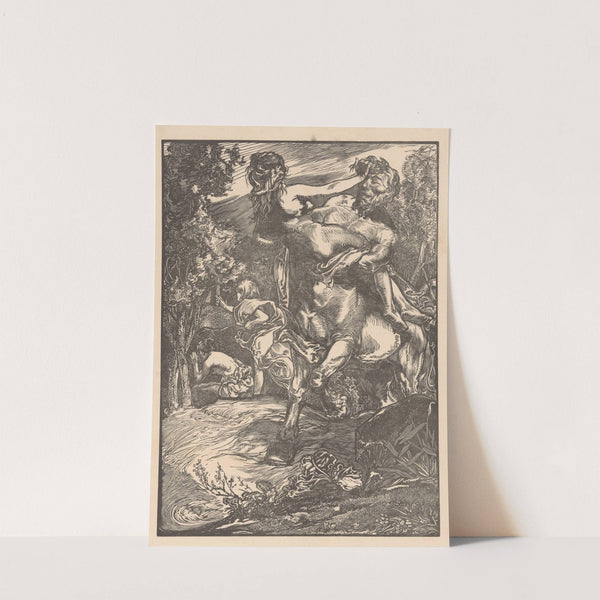 Centaur die een vrouw ontvoert (1881-1934) by Johannes Josephus Aarts