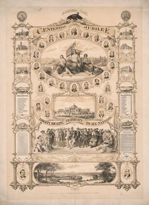 Centennial jubilee, memorial card (1876)