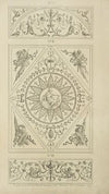 Center design of twelve-leafed floral shape with central design of classical soldier.