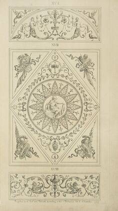Center design of twelve-leafed floral shape with central design of classical soldier.