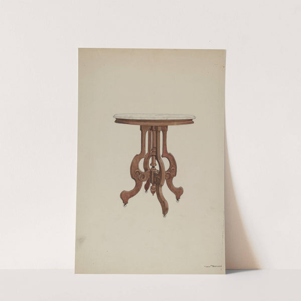 Center Table, with Marble Top by Dana Bartlett