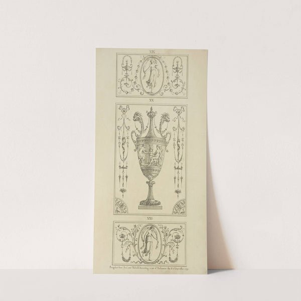 Central design of an urn; one angel approaching another. by Michael Angelo Pergolesi