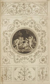Central design of four cherubs eating grapes.