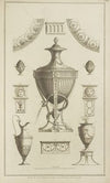Central design of urn with snake curled around base.