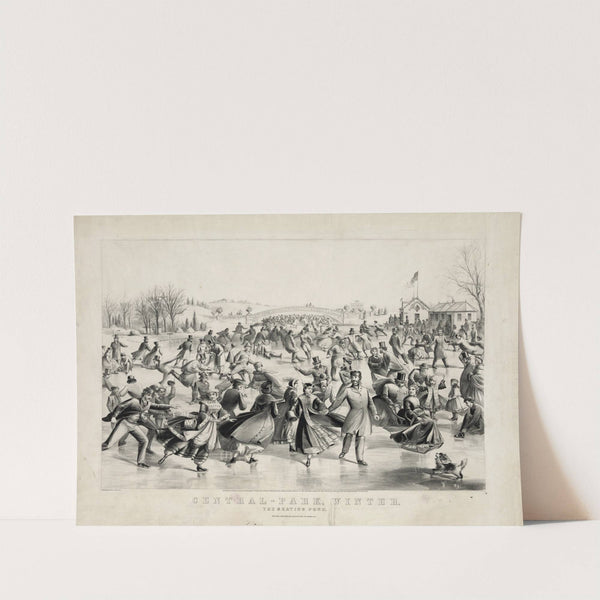 Central Park, Winter; The skating pond (1862) by Currier & Ives.