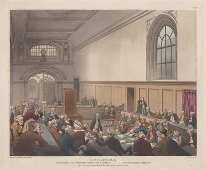 Guildhall, Examination of a Bankrupt before his Creditors (1808)