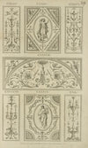 Central tympanum-shaped design with woman’s torso and curling vegetal shapes.