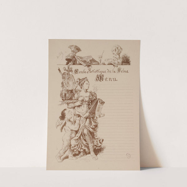Cercle artistique de la Seine Menu by Henri Pille