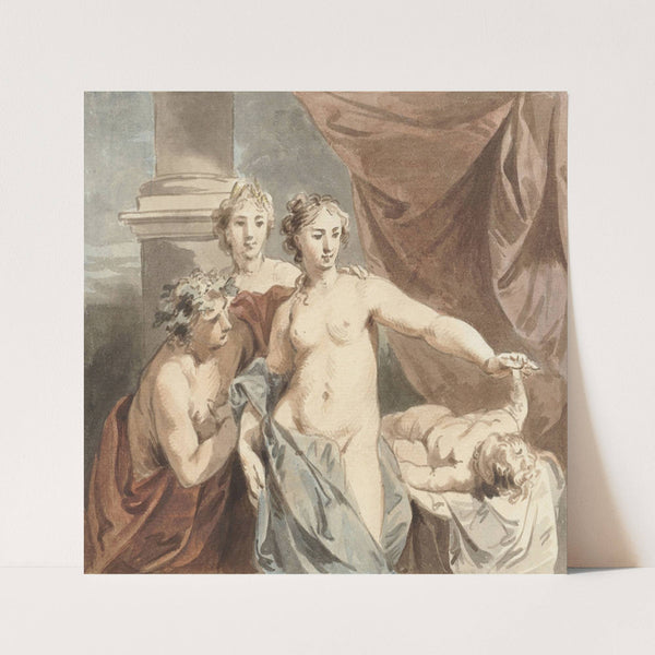 Ceres, Venus, Bacchus en slapende Amor by Jacob de Wit